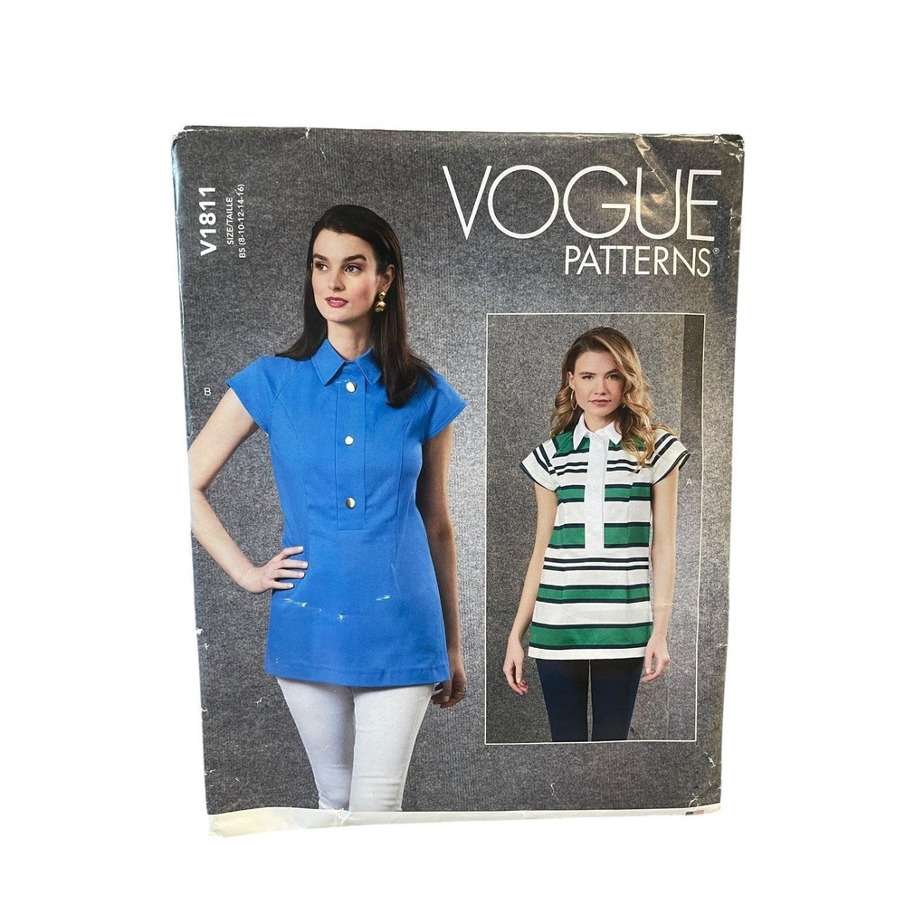 VOGUE‎ PATTERNS V1811 Misses Top Blouse Sizes 8-16 Semi-Fitted Raglan Sleeve